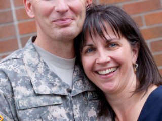 Military man with his wife