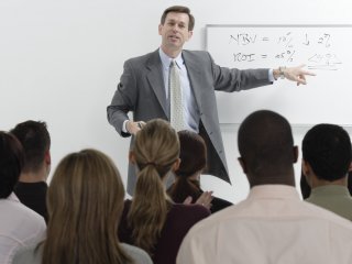 Teacher in front of the room